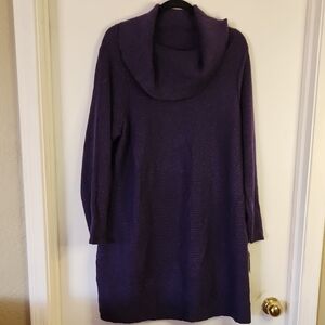 NWT Alfani Purple Cowl Neck Sweater